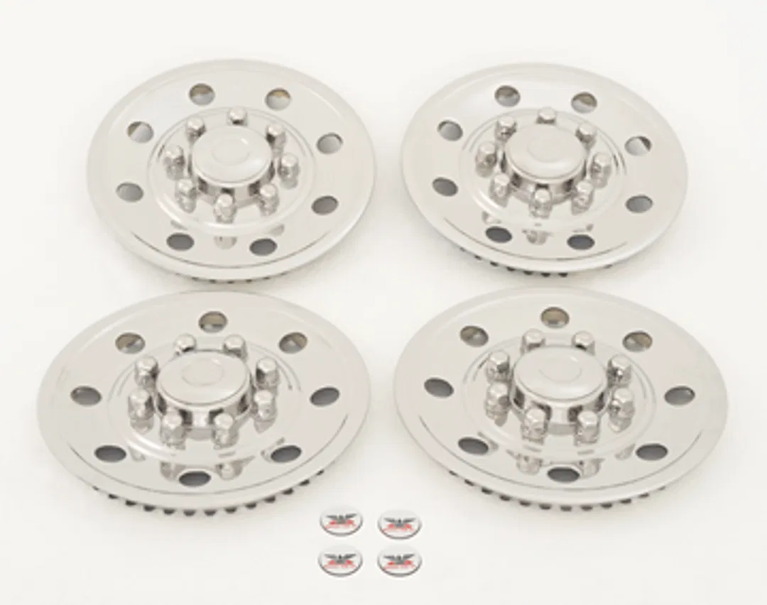 GQST60 – PHOENIX USA Wheel Simulator, Fits 16 Inch Diameter 8 Lug Single Wheels Polished Stainless Steel Snap-On Set ...